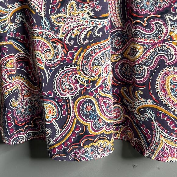 Van Heusen Purple Paisley Print Half Sleeves Top Size Small - Picture 4 of 8